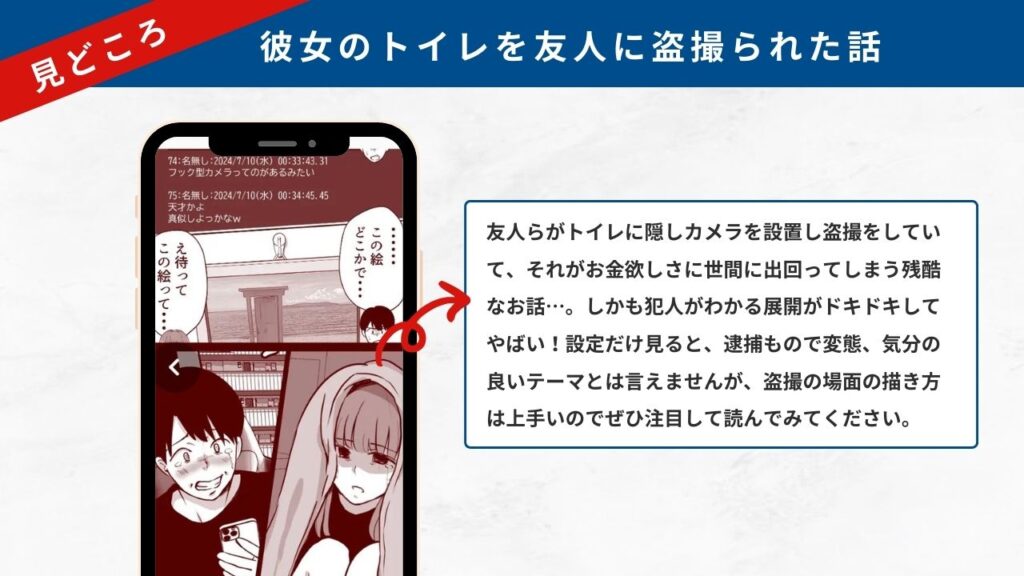 彼女のトイレを友人に盗撮られた話 見どころ