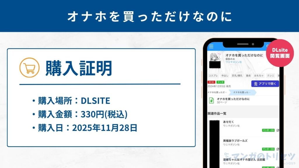 オナホを買っただけなのに 購入証明